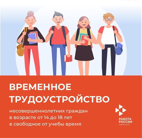 Организация временного трудоустройства несовершеннолетних граждан в возрасте от 14 до 18 лет.